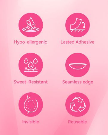 Double Sided Sticky Bra Inserts Invisible Sticky Pads for Large Breasts