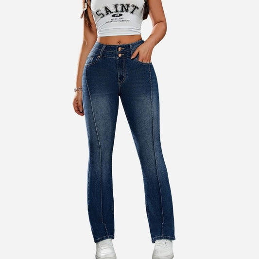 High waist stretch flare jeans for women slim fit bootcut denim pants