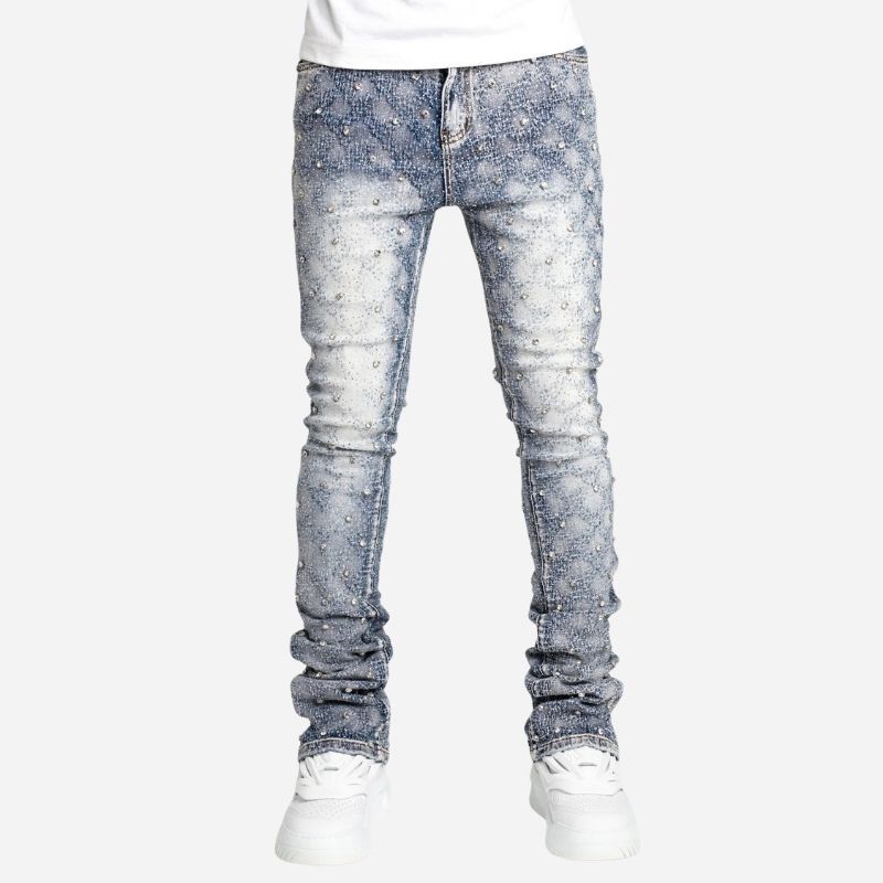 Men's Pearl Studded Stacked Jeans