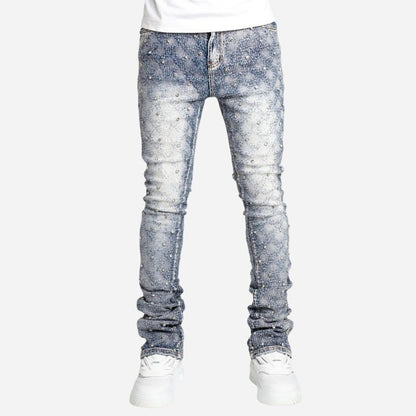 Men's Pearl Studded Stacked Jeans