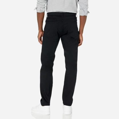 Men’s straight leg regular fit jeans in black, back view