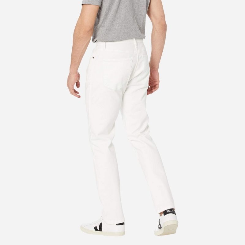 Men’s straight leg regular fit jeans in white, back view