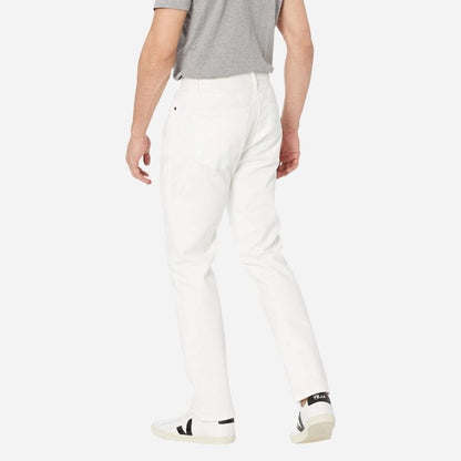 Men’s straight leg regular fit jeans in white, back view