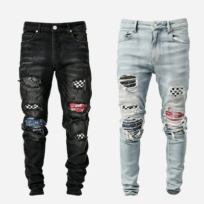 Men's ripped slim fit skinny jeans
