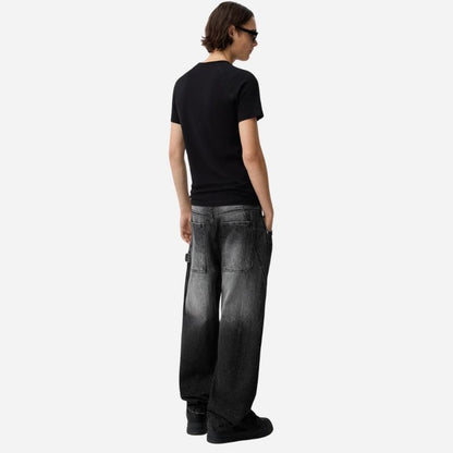 Men’s Baggy Wide Leg Straight Jeans Streetwear Loose Fit Denim Pants