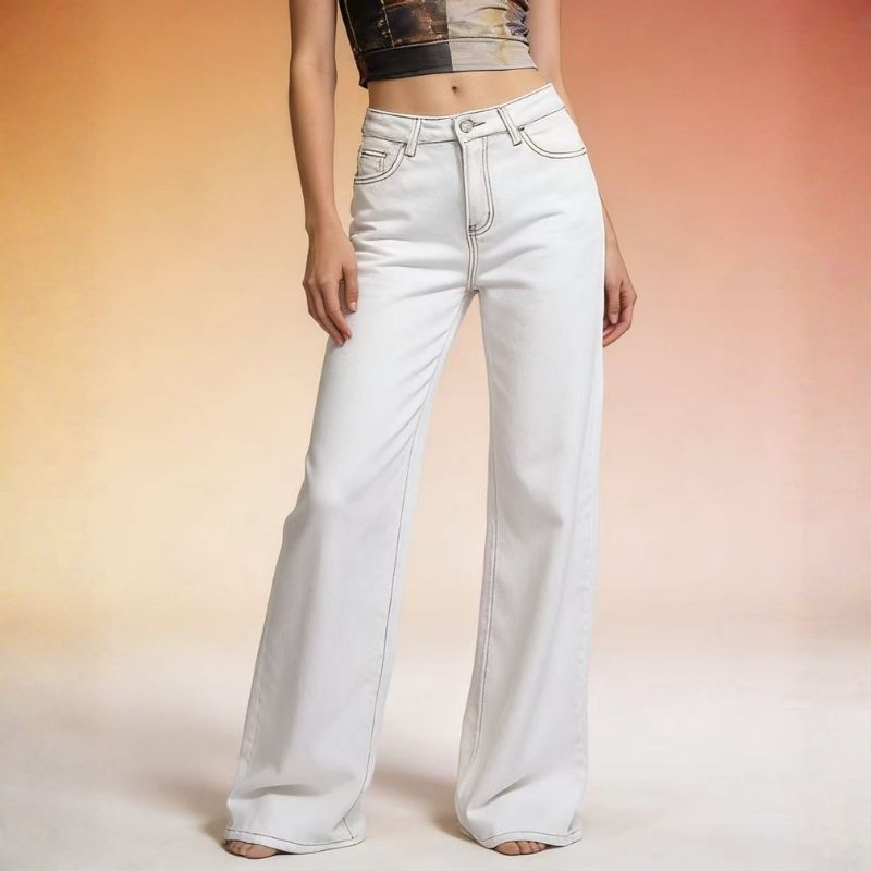 women's low rise bow jeans straight leg relaxed fit denim pants