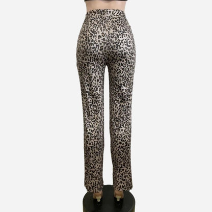 Women’s sparkly rhinestone ripped jeans straight wide leg diamond denim pants, flat lay back